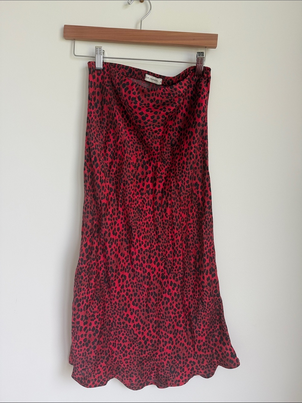 Silk laundry 100% silk animal print midi slip skirt sz S